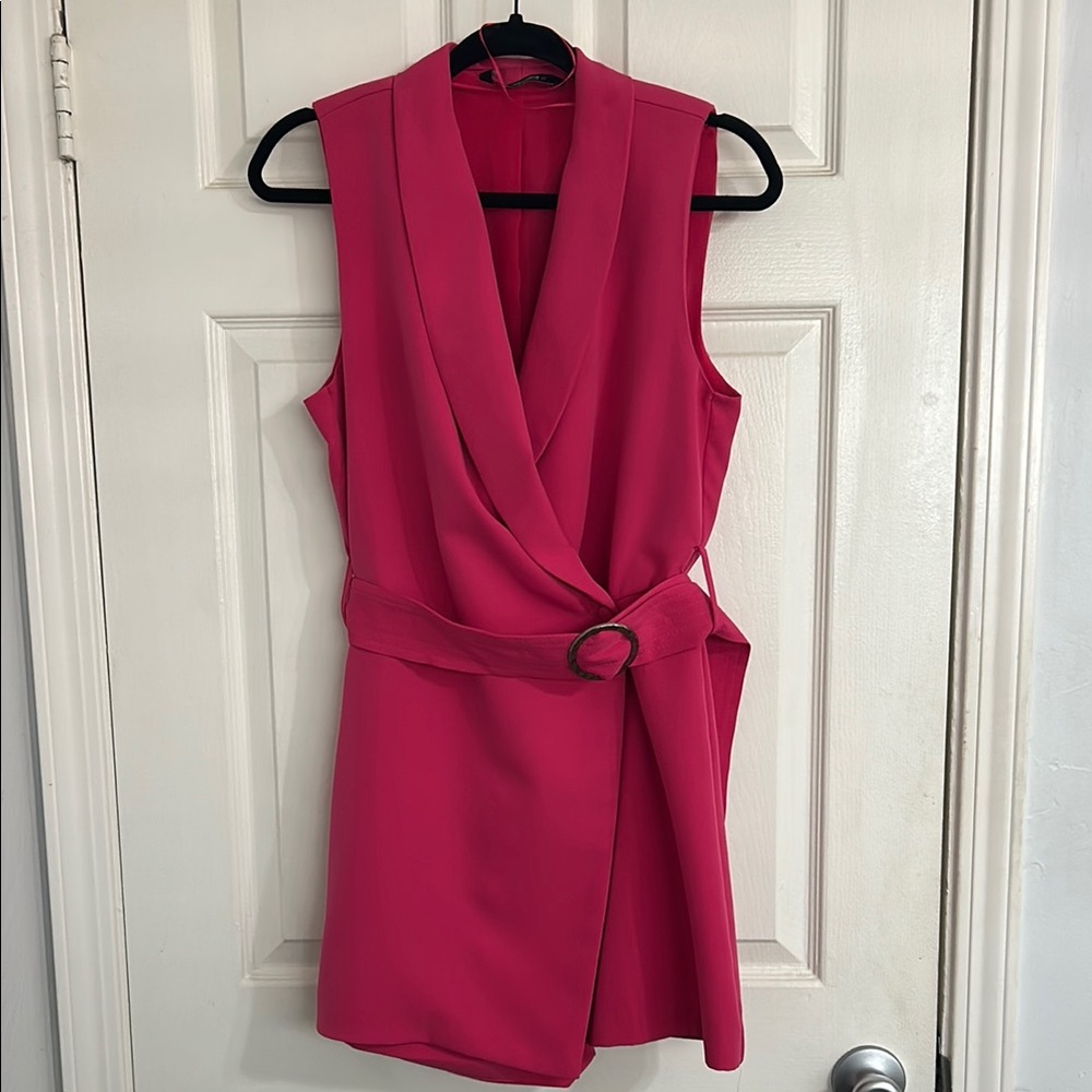 Zara Sleeveless Romper/Dress (hot pink)